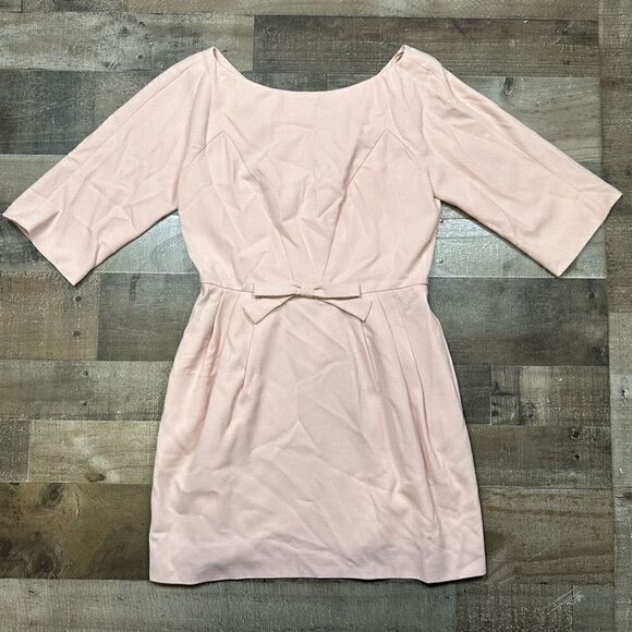 Red Valentino Women’s Size 42 Sheath Dress Blush Pale Pink with Bow Half Sleeve - Picture 1 of 11